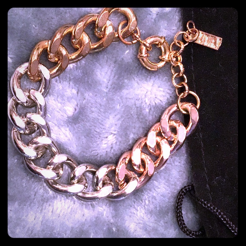 Tri color cable link bracelet